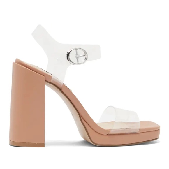 Steve Madden Tan Block Heel Sandals - Picture 2 of 2